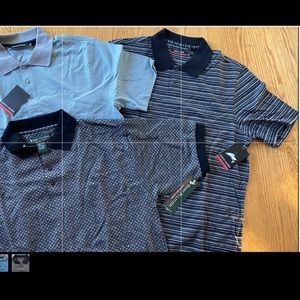 NEW With Tags Mens Golf Shirts Size L Pierre Cardin Bert Pulitzer Set of 3